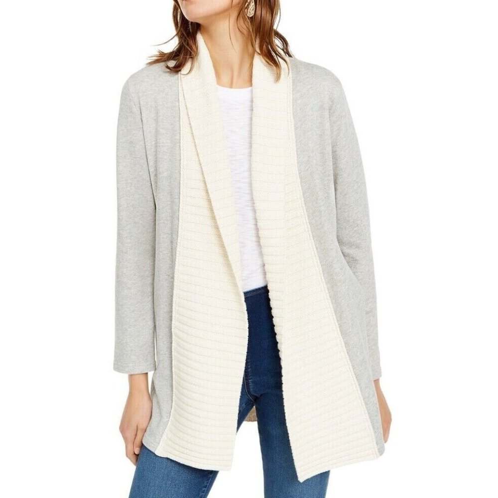 INC International Concepts Mixed-Fabric Cardigan